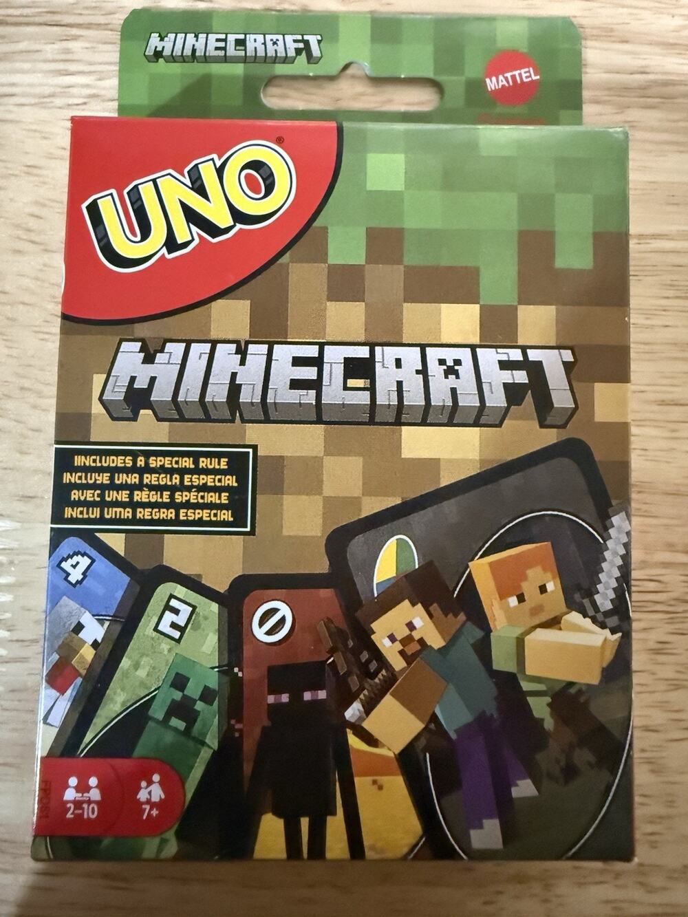 UNO Minecraft Card Game Mattel Cards Creeper Special Rule New Sealed
